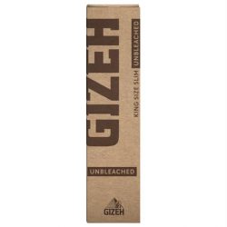 Gizeh Unbleached King Size Slim Papers – ungebleicht, vegan, 14 g/m², langsamer Abbrand, Magnetverschluss. Natürliches Raucherlebnis mit 34 Blatt.