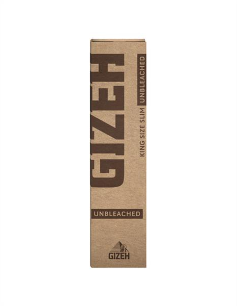 Gizeh Unbleached King Size Slim Papers – ungebleicht, vegan, 14 g/m², langsamer Abbrand, Magnetverschluss. Natürliches Raucherlebnis mit 34 Blatt.
