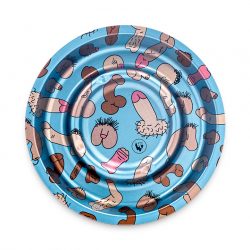 Metal Coffeeshop Ashtray Dick Pattern