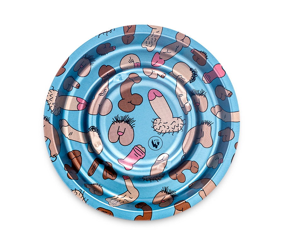 Metal Coffeeshop Ashtray Dick Pattern